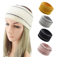 Лента для волос при занятиях йогой женские линии утолщенная ручная вязка шерсть термальная Сладкая головная повязка для девушек аксессуары для волос#251217