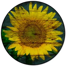 Винтажная деревянная доска, круглый ковер с подсолнухами, ковры для гостиной, декоративные коврики для детской комнаты, коврики для спальни, современные коврики