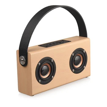 

Portable Bluetooth Speaker with Handle 2 Speakers Wireless Stereo Soundbox Wood Bass Loudspeaker TF USB MP3 Player for Kids D10