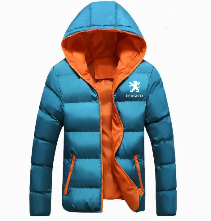 Зимняя Корейская новая куртка-пуховик с принтом Пежо, утепленные пальто, одежда, мужские повседневные куртки