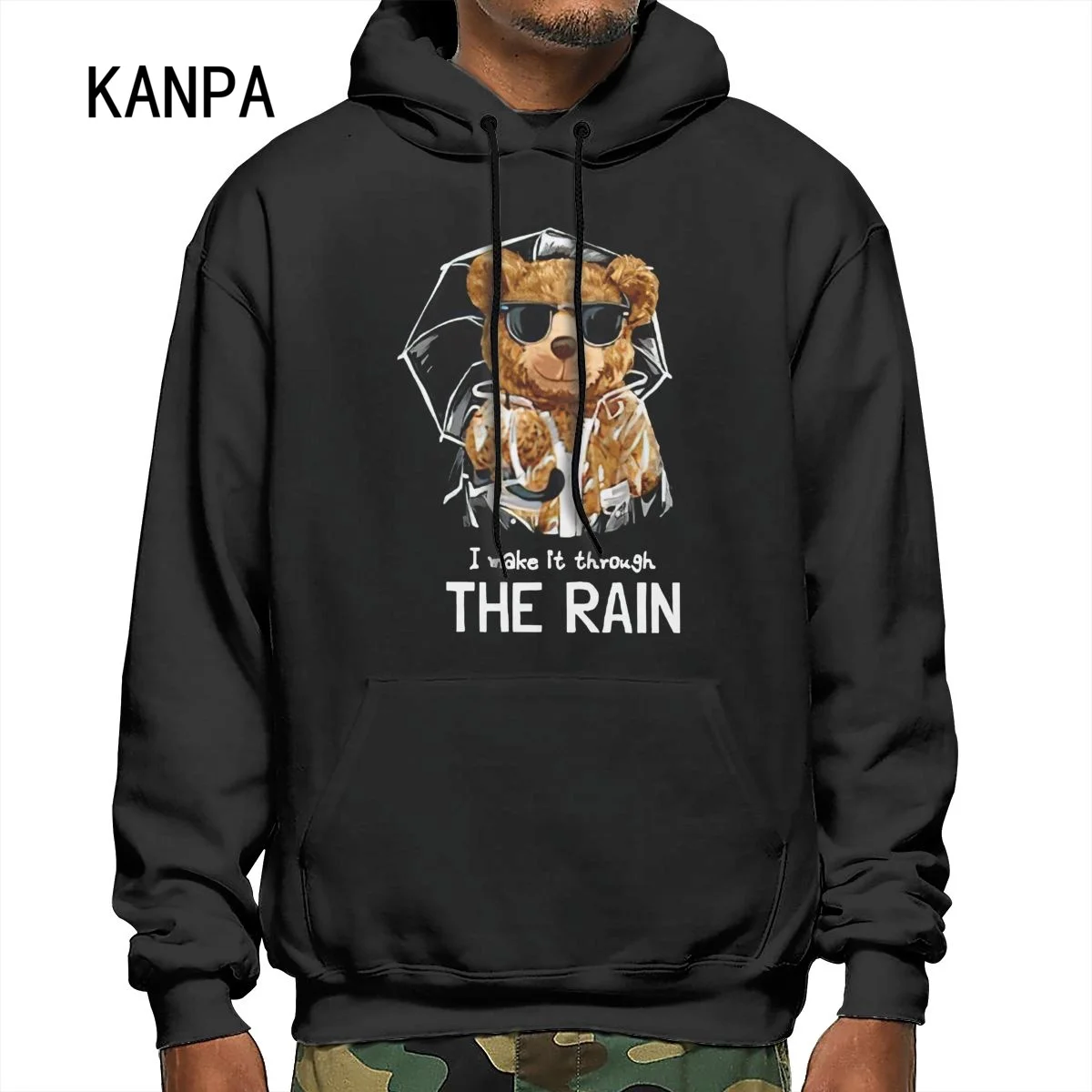 

Свитшот мужской с капюшоном и принтом «большой медведь», Модный Ретро пуловер в стиле хип-хоп, крутой свитшот в стиле оверсайз, 3xl