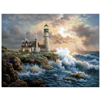 

5D DIY Diamond Painting By Number Kits,lighthouse(14X18inch/35X45CM)
