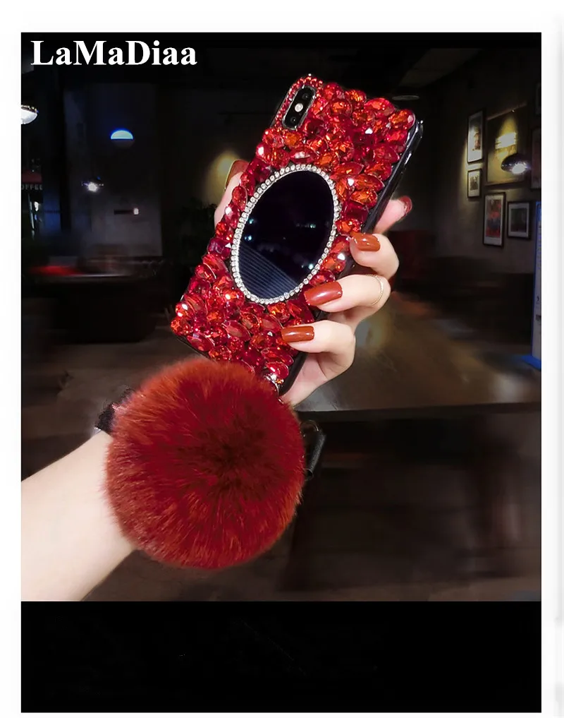 Роскошные 3D Алмазные зеркальные блестящие чехлы для iPhone 11 Pro XS Max XR X 6 s 8 7 Plus Samsung