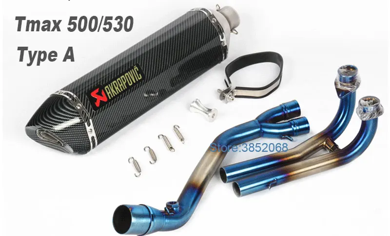 51 мм лазерный знак akrapovic выхлопной Мотоцикл Скутер Exhuast глушитель мотоцикл Соединительная труба подходит для TMAX500 TMAX530(08-16) год