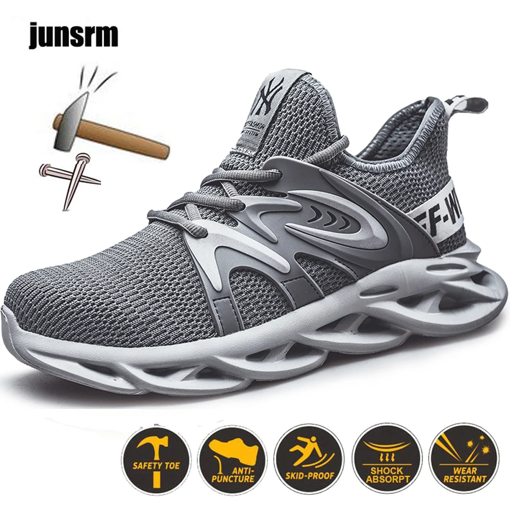 

Lightweight safety shoes, breathable EVA sole, steel toe cap, puncture-resistant sports work boots, outdoor construction workers