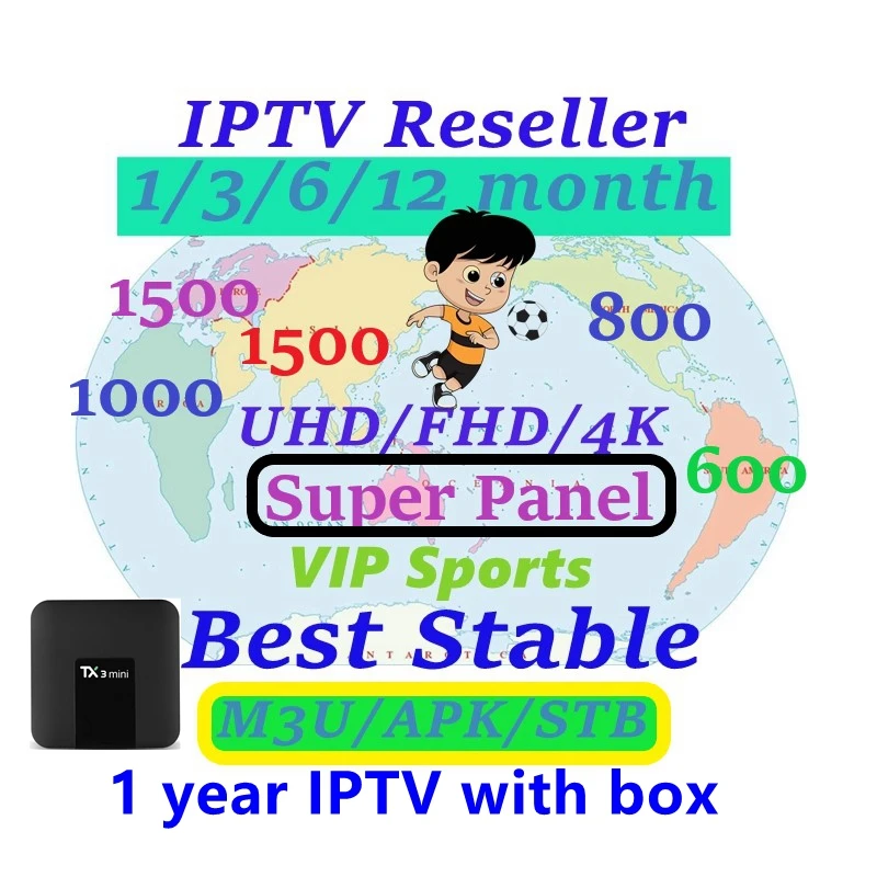 Азия африка европа IPTV 9000+ Live& VOD Индия Малайзия Таиланд Вьетнам индонезийский турецкий Пакистан реселлер панель