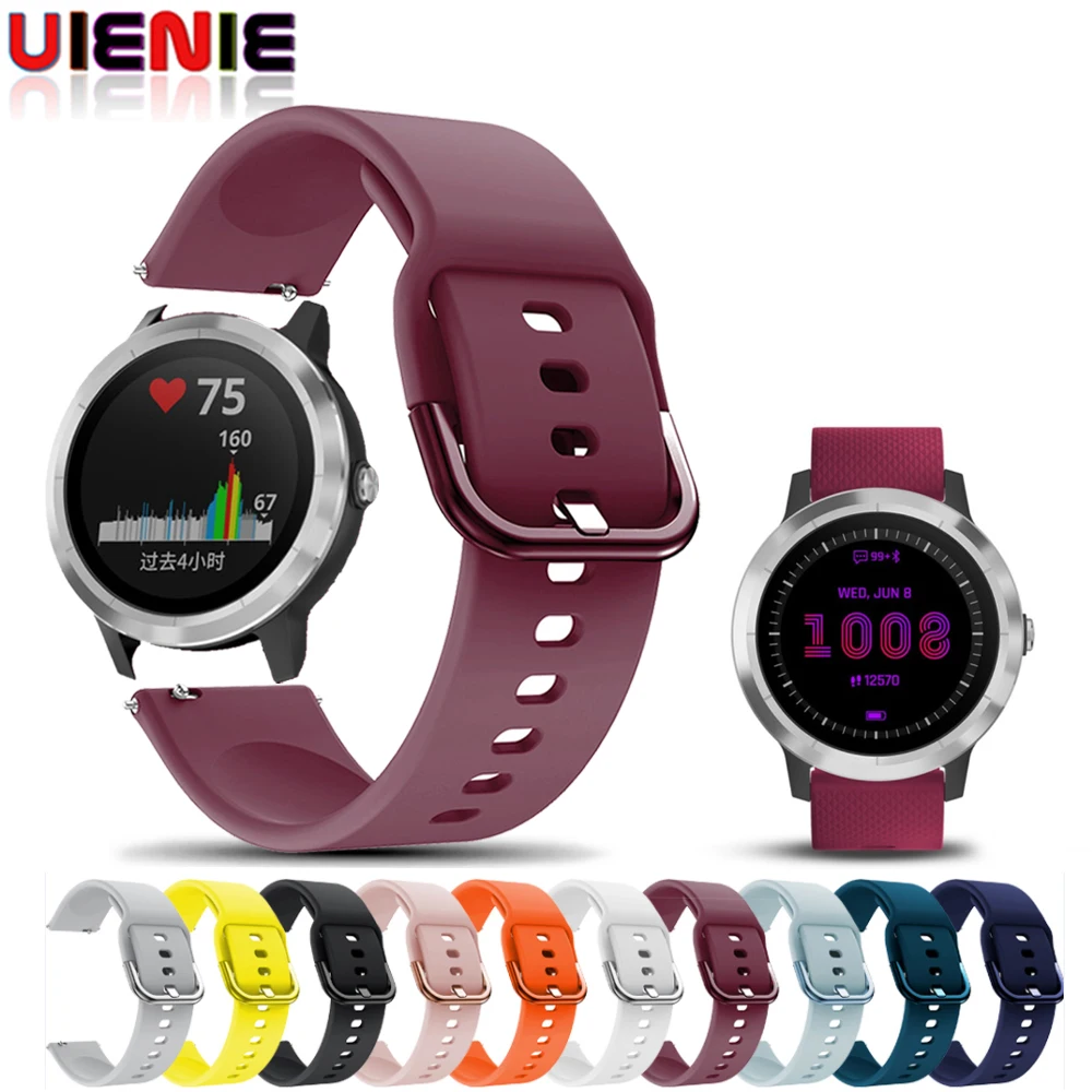 20 мм ремешок для часов Garmin Vivoactive 3/Vivoactive 3 Music/ VENU/ Forerunner 645 635 245 245M силиконовый |