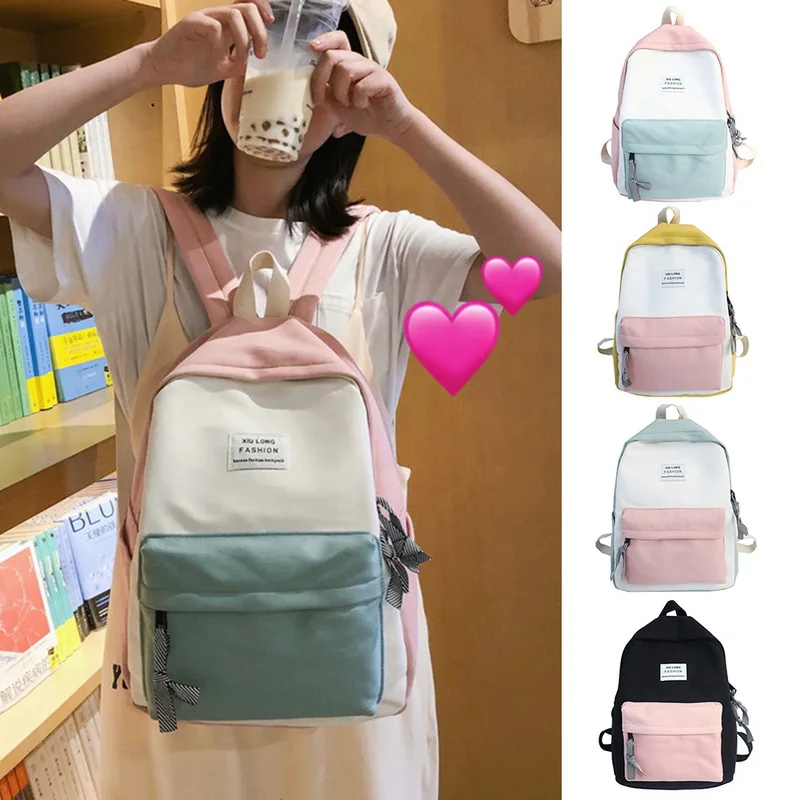 

2019 Female High Quality Canvas Travel Backpack Women Back Pack School Bags For Teenage Girl Rucksack