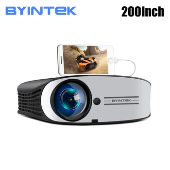 

BYINTEK M7 HD Video LED Projector, 200inch Full HD 1080P Home Theater Cinema, for Iphone life Smart Phone, LED 30000 hours