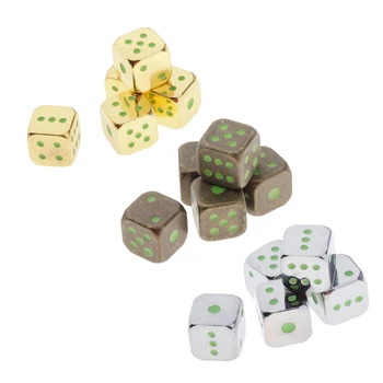 

Set of 15 Large Size Metal Multi-sided Dice Set Polyhedral Noctilucent Dice Dungeons and Dragons Table Games Board Dice