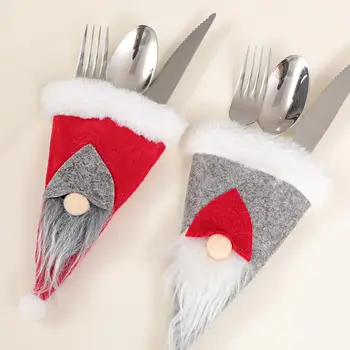 

HUIRAN Christmas Cutlery Sleeve Merry Christmas Decorations for Home Table Decor Noel Navidad 2020 Xmas Ornaments New Year 2021