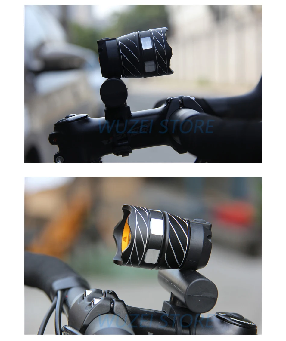 Flash Deal Bicycle light USB T6 Rechargeable Adjustable cycling Light 3000mA Battery Front Bike Headlight Lamp LED 4