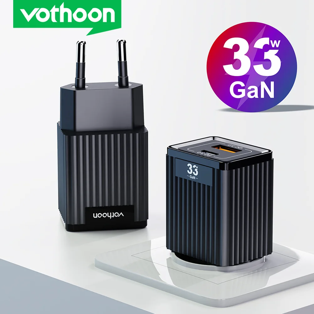 Vothoon 33W Gan Charger Quick Charge 3.0 Portable USB Type C PD Fast For iPhone 13 12 Samsung Xiaomi Tablet | Мобильные телефоны и
