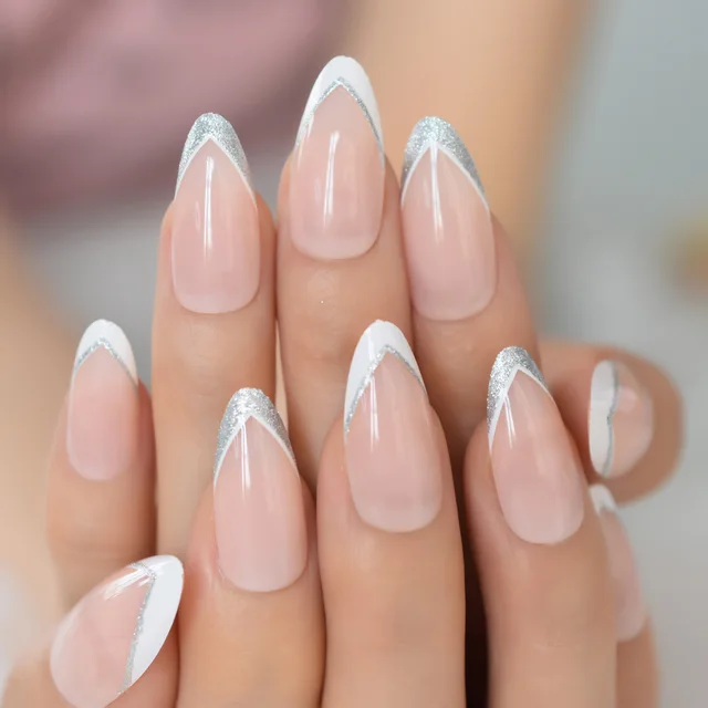 Stiletto Almond Fake Nails Faded Ombre Matte Short Sharp Pointed Press On False Nails Acrylic Nail Tips Kit Purple Dark False Nails Aliexpress