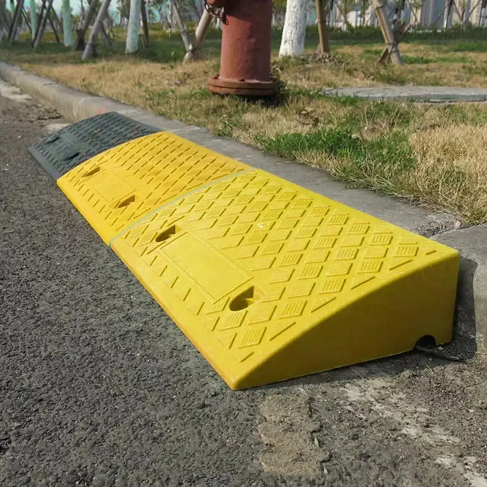 Parking Lot Entrance Curb Ramps Sturdy Durable Truck Ramps Home Use Step Mat Kerb Ramps 11 way bike CSQ-Ramps 4-11CM Multiple Heights Vehicle Ramps Color : Black, Size : 100256CM 
