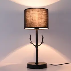 Современная настольная лампа в скандинавском стиле, креативные рога, светодиодная лампа с оленем для спальни, прикроватная лампа для