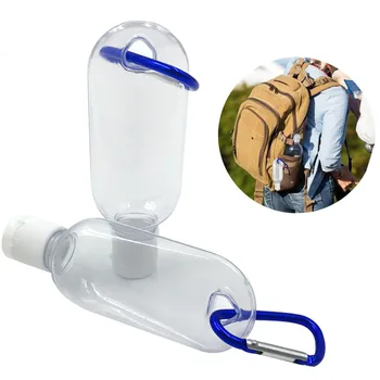

5Pcs 60ml Empty Refillable Bottle With Key Ring Travel Transparent Plastic Perfume My Small Hand Sanitizer Bottle