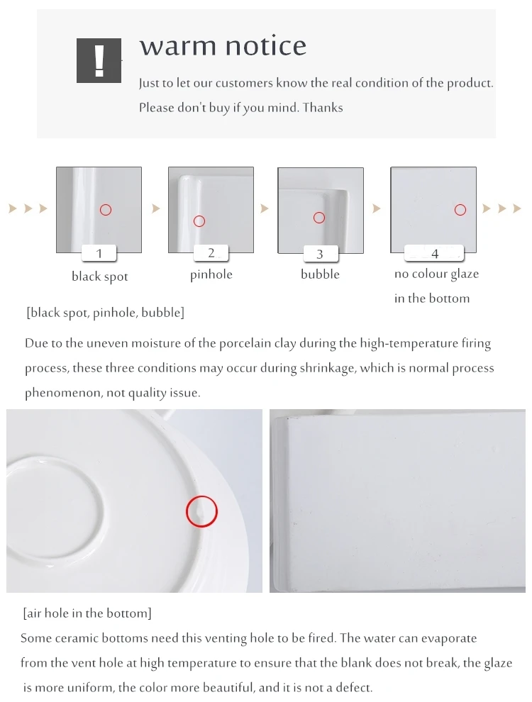 ceramic product notice