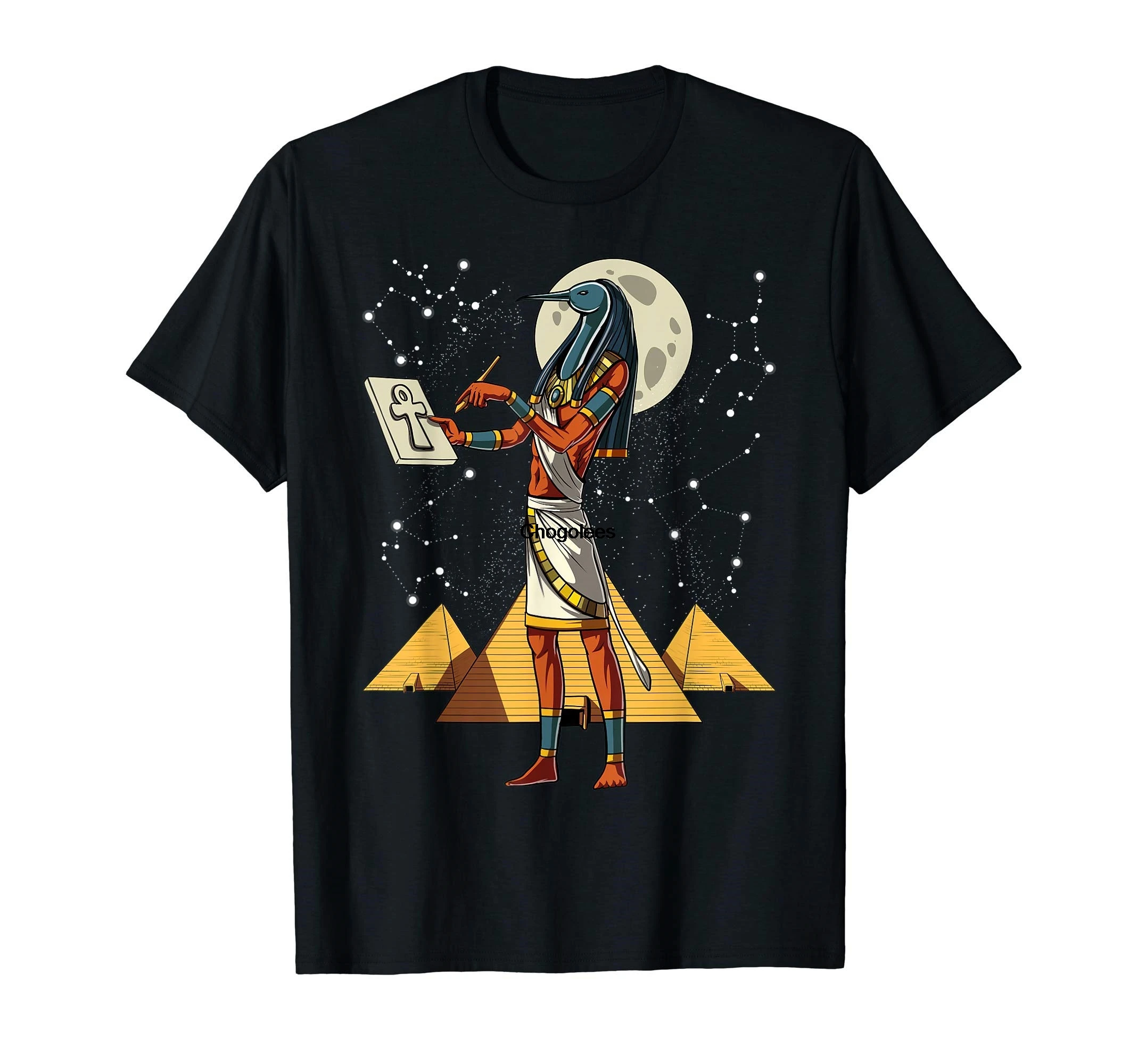 Thoth Egyptian God Ancient Pyramids Ankh Symbol T-Shirt |