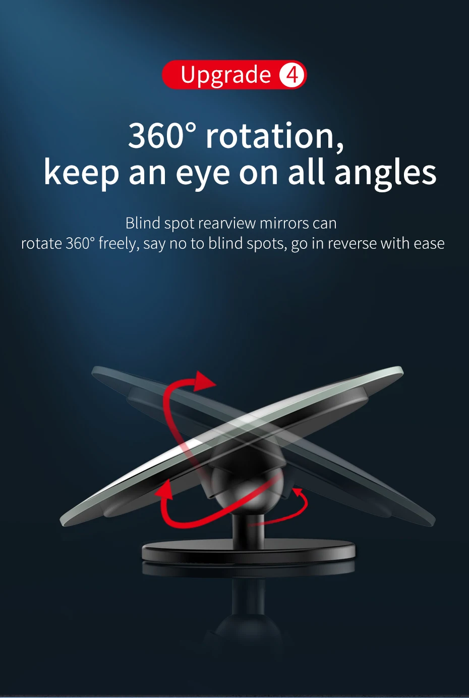 Baseus 360 градусов универсальное зеркало слепого пятна для автомобиля Горячая продажа Безрамное широкоугольное телескопическое