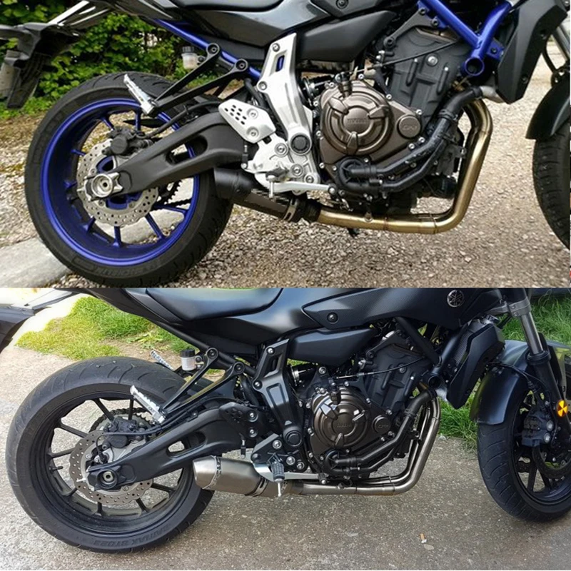 Слипоны для Yamaha MT07 FZ07 мотоцикл полный выхлопной трубы Соединительная труба передняя Соединительная труба из нержавеющей стали труба велосипед Escape изменить