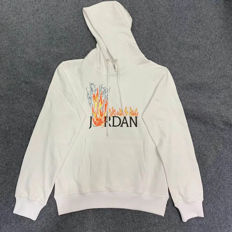 Air Jordan Flame Print Travis Scott MJ Fleece Hoodies Men and Women Harajuku Sudadera Hombre Xxxtentacion Men's Sweatshirt Hoody