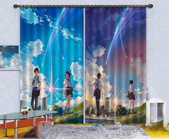 

Anime Your Name 2 Panels/Set Window Curtains Block out Fabric Drapes Darkening Thermal Insulated Living Room