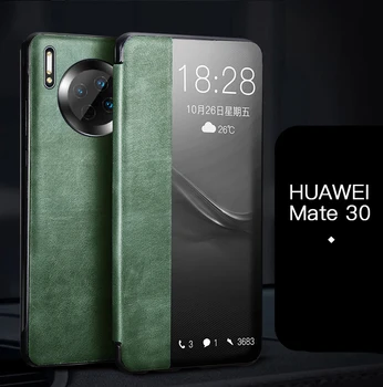 

Xoomz Window Mink Genuine Leather Flip Case For Huawei Mate30 Leather Flip Cover For Mate30 Pro