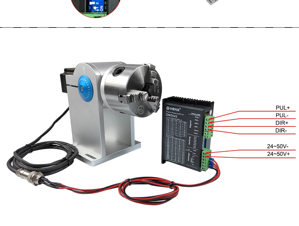 Hunst D80 Rotary Attachment for Laser Marking Welding Machine Rotary Axis Rotary Device Gold Silver  Jewelry Ring Engraving