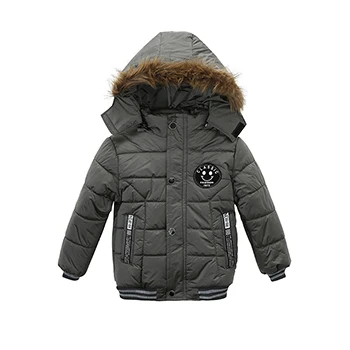 Теплая детская куртка повседневная хлопковая куртка для мальчиков на осень и зиму модное пальто на молнии с капюшоном для мальчиков Одежда для детей от 2 до 6 лет - Цвет: as the picture