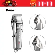 Kemei Barber Shop Rechargeable Hair Clipper Electric Hair Trimmer Professional Haircut Shaver Beard Trimmer Machine All Metal
