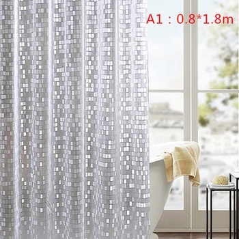 

3D Waterproof PVC Shower Curtains Bathroom Curtains With Hooks Transparent White Clear Bathroom Curtain Luxury Bath Curtains
