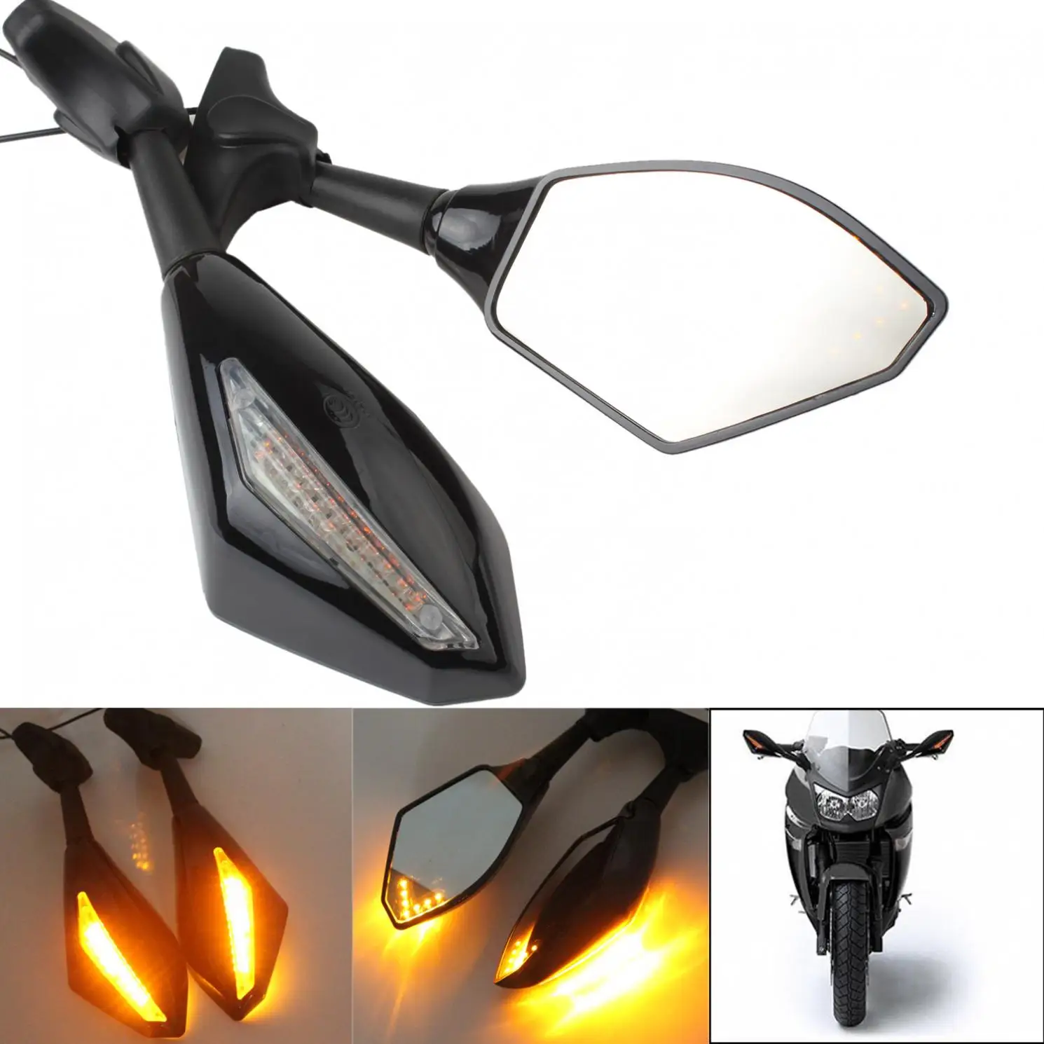 Laverda Motorrad Rückspiegel Spiegel LED Blinker Für Yamaha Honda Suzuki Kawasaki Suzuki 
