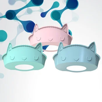 

3Pcs Adjustable Baby Shower Cap Cat Shaped Ear Muffler Cap Baby Shampoo Bathing Hat (Green, Pink, Blue）
