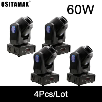 

4pcs New 60w LED DJ Spot Moving Head Light Mini Gobo Light Stage Machine for Party Disco Wedding Home Entertainment 60w Spot