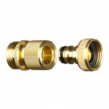 

Home Yard Hose Valve Fitting Brass Quick Connect Connector 3/4 Inch GHT Adapter