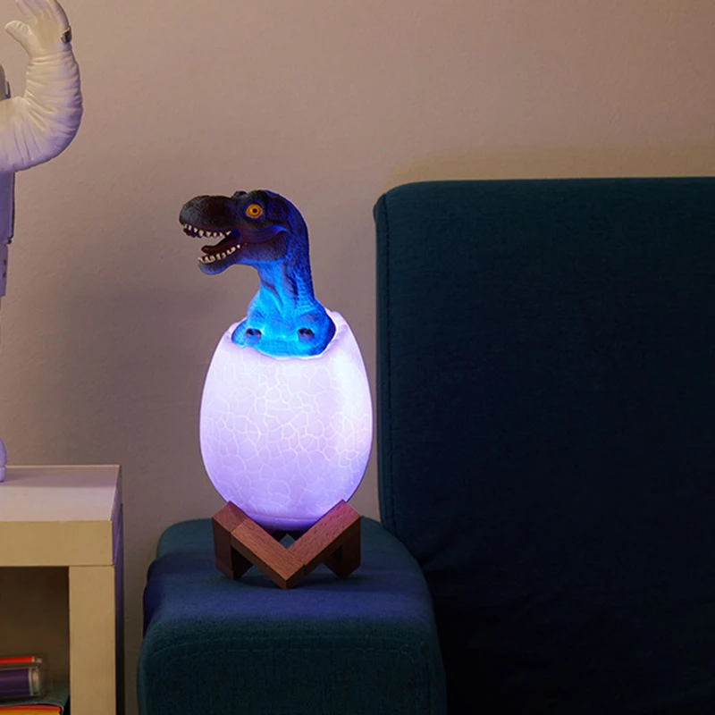 

Night Light for Kids, 3D Dinosaur Toys Press Night Light Bedside Lamp with Stand Remote Pat Press Control 16 Colors for Boy or G