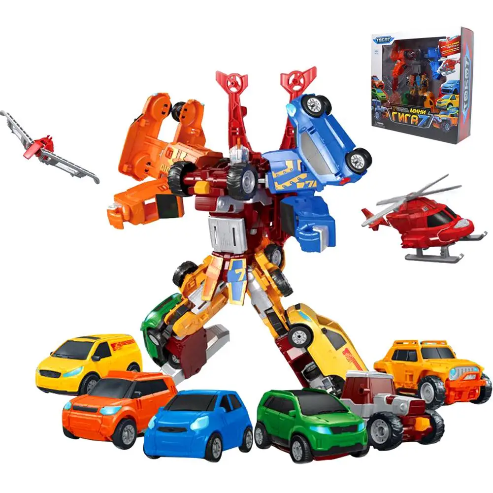 

7 in 1 Car Integration Robot Transforming Robot Car to Robot Animation Character birthday gift toys for kids boys