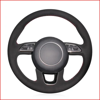 

MEWANT Black Suede Leather Steering Wheel Cover for Audi Q3 (8U) 2011-2018 Q5 (8R) 2012-2017 Q7 (4L) 2011-2015 SQ5 (8R)