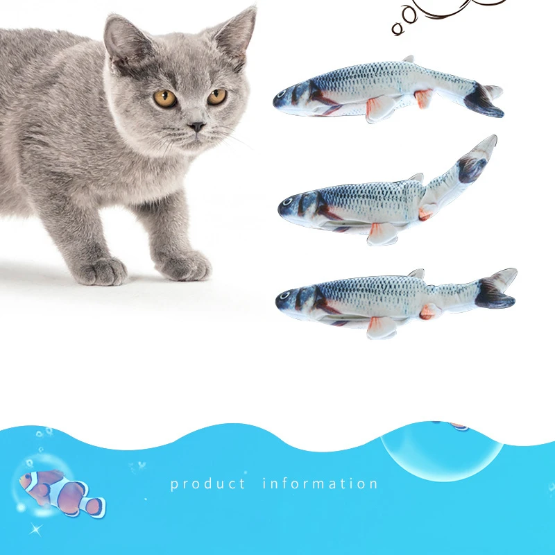 Usb Pet Cat Fish Toy Akkumulátor Töltő Macska Rágás Play Simulation Fish Játék Harapás Szállítás Jitter Swing Electronic