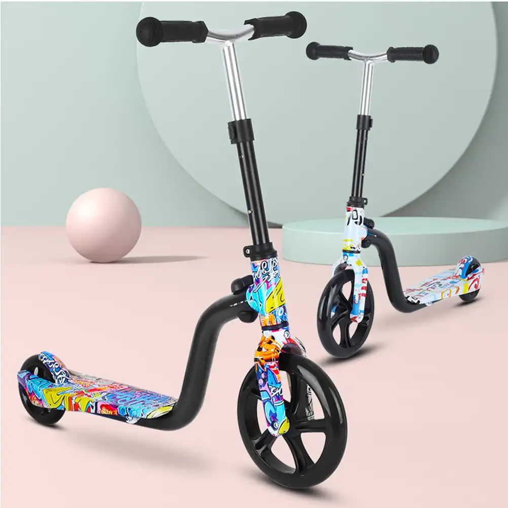 Kinderen Tweewielige Scooter Kid S Speelgoed Auto Grote Wiel Katrol Scooter Mooie Gedrukt Kick Scooter Voor Kinderen Spelen Willekeurige Step Aliexpress