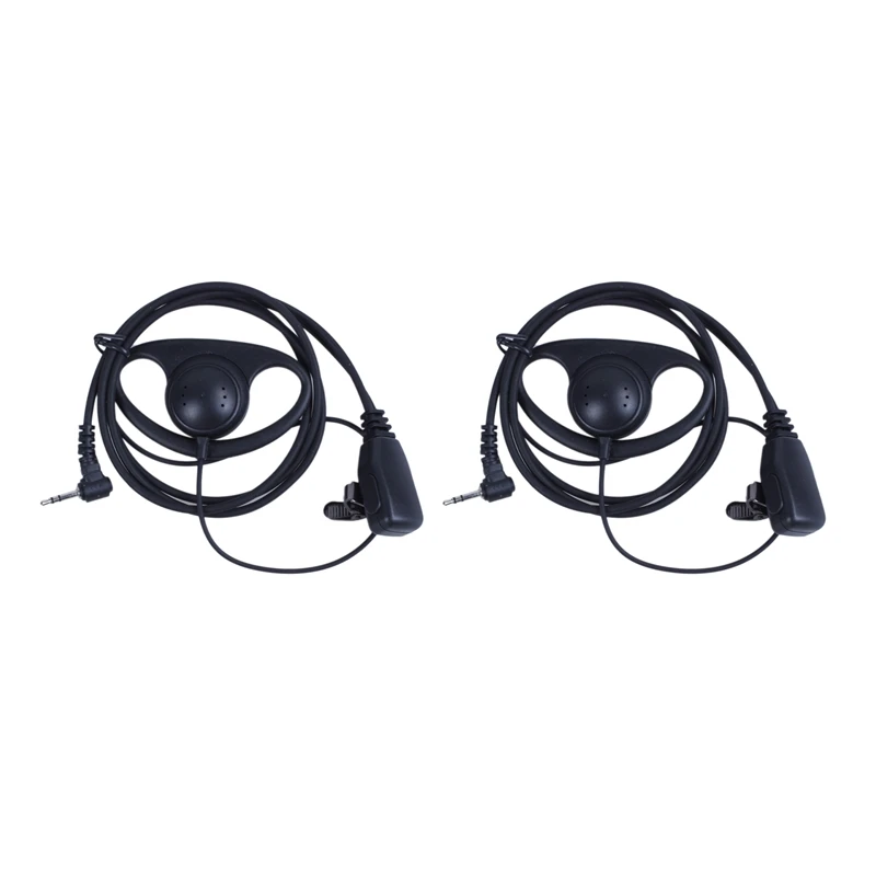 

2Pcs D Shape Earpiece Headset Ptt For Motorola Talkabout Cobra Two Way Md200Tpr Mh230R Mg160A Mj270R Mt400 T6200 Sx500 Fv200 Fr5