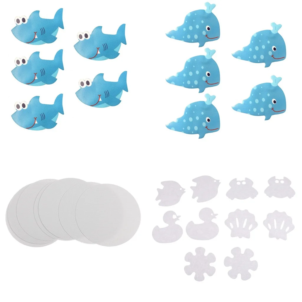 Bath Tub Shower Stickers Decals- Shark/Whale Safety Decals Treads Non Slip Applique Anti Skid Non-slip Bathtub Appliques 
