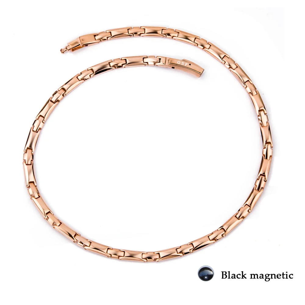 All Black magnetic Титановое германиевое ожерелье биомагнитная здоровая энергия фитнес-шарм и циркониевые ювелирные изделия подарок на день Святого Валентина - Окраска металла: All Black magnetic
