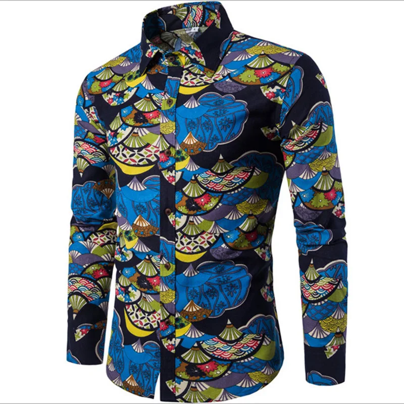 Мужская рубашка Blusas, одежда, повседневные рубашки на пуговицах, рабочая одежда, большие размеры, с принтом, с открытым стежком, повседневная, полный воротник, обычный - Цвет: CS1-