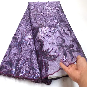 

FolaSade Noble Desgin African Swiss Lace Voile Fabric Graceful Embroidered French Mesh Lace Fabric With Sequins And Beads Wo330