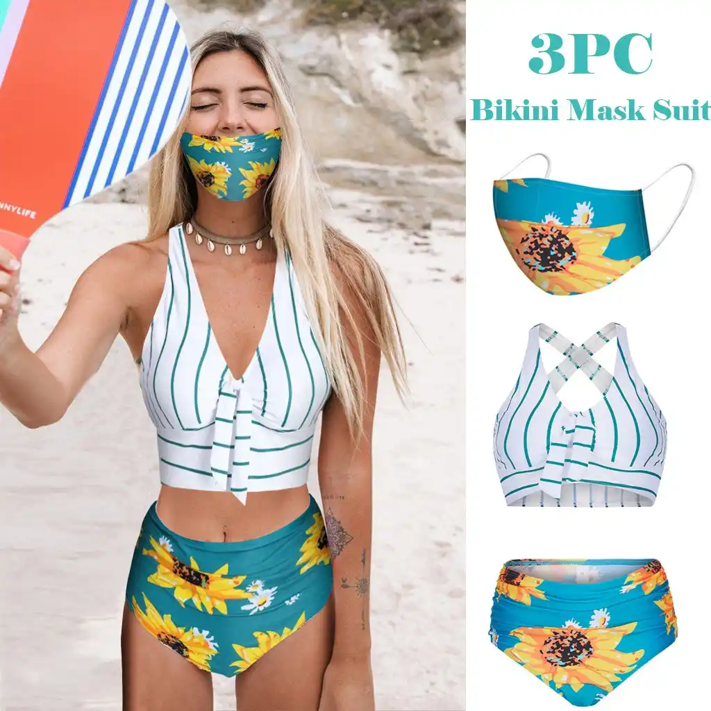sunflower print bikini