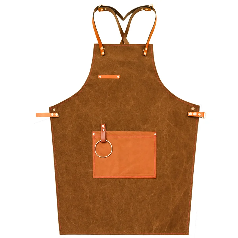 Denim apron canvas custom logo milk tea coffee shop restaurant nail art Korean oil painting men and women overalls