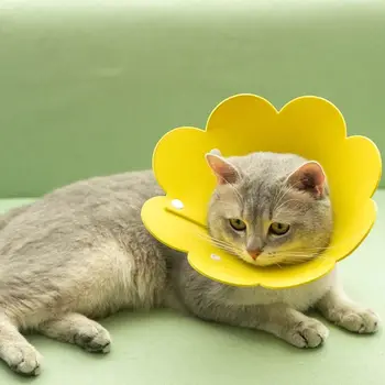

Flower Shaped Cat Recovery Collar Anti-Bite Anit-Scratch Elizabethan Collar Wound Healing Protective Cone for Kitten Puppy