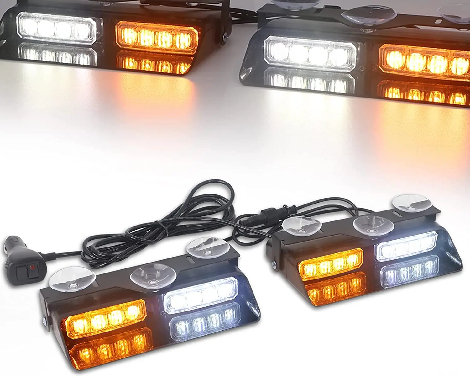 2 in1 Car Truck 16LED Dash Dashboard Emergency Strobe Lights Interior Windshield Warning Safety Flash 23 Method | Автомобили и